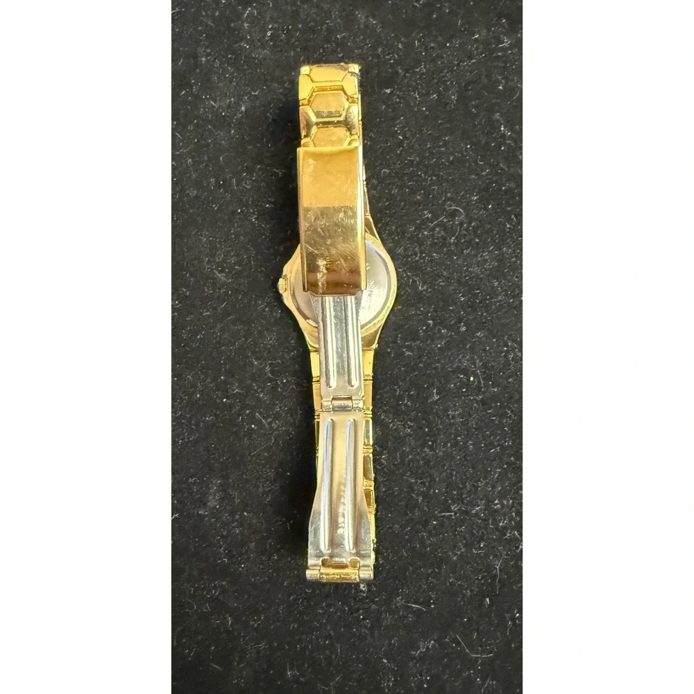Allude Gold Tone Rhinestone Watch Quartz Japan‎ Y2K Vintage Style WORKS
